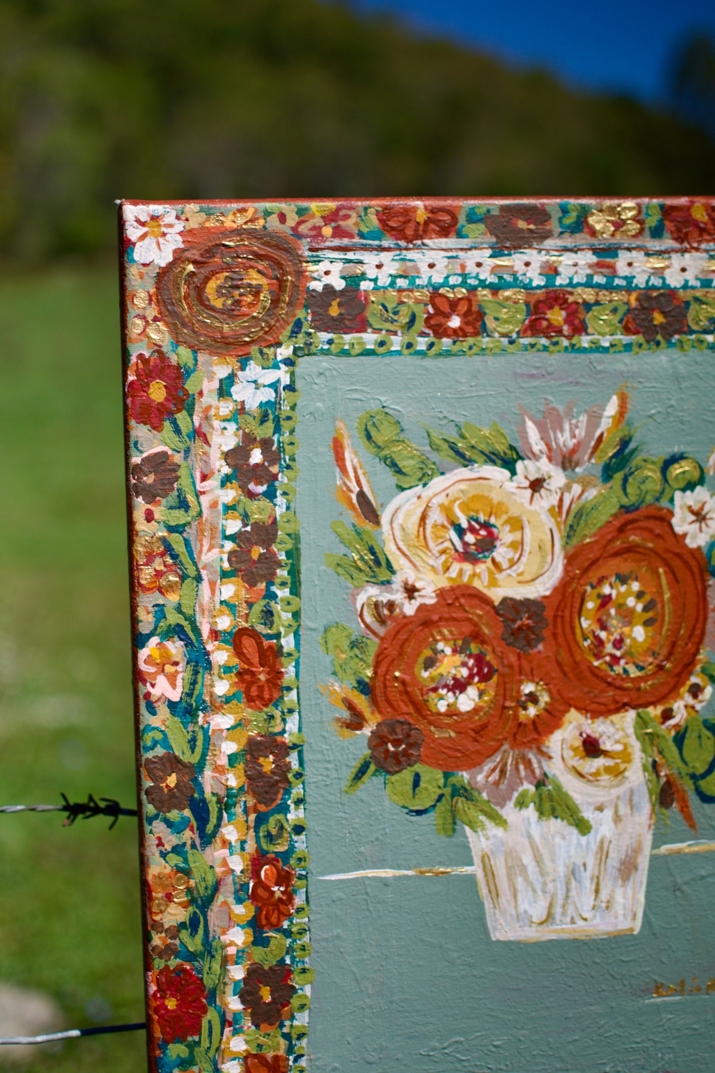 12x16 Folk Floral "A Cozy Arrangement"