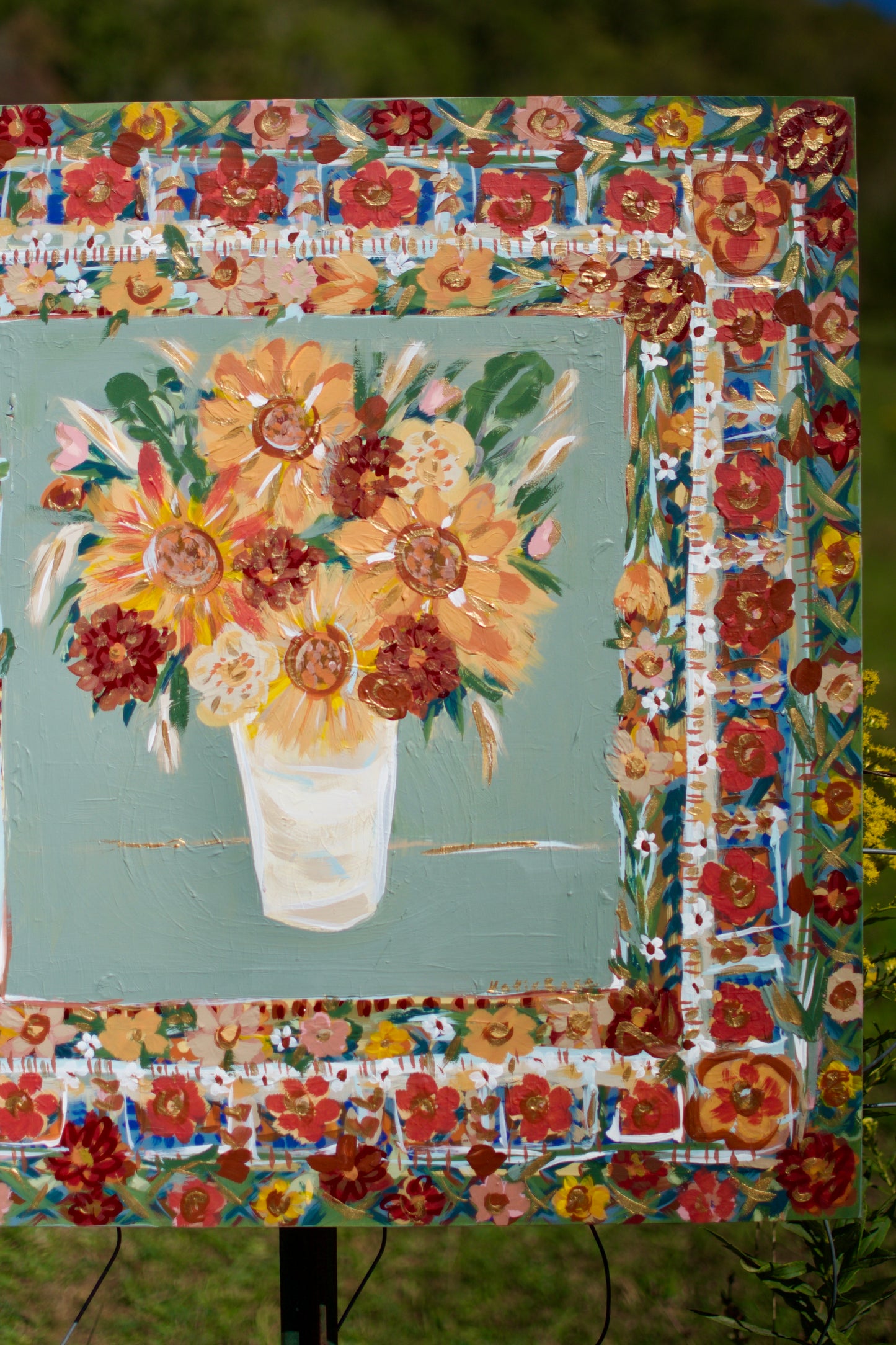 24x24 Folk-Floral "Fall Harvest"