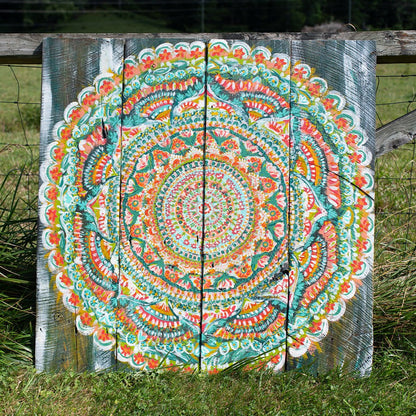 4x4ft Barn Wood Mandala