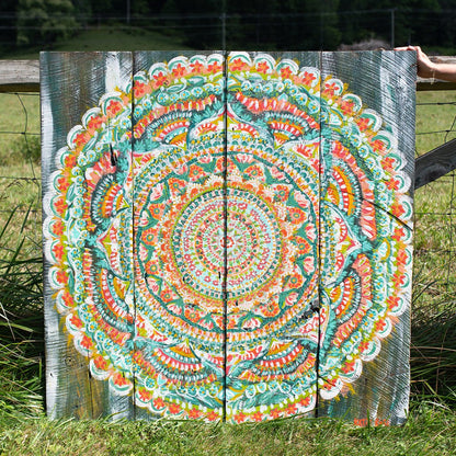 4x4ft Barn Wood Mandala